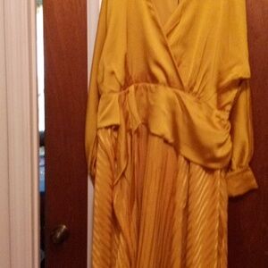 Gold dress with built in side tie